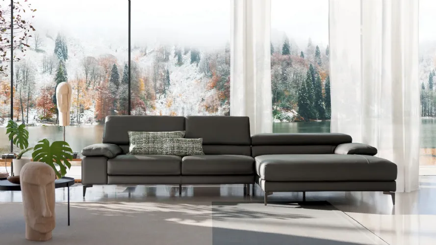 Sectional Paris with peninsula and raised backrests
