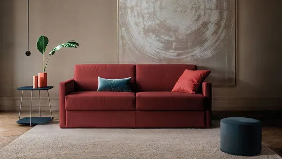 divano letto moderno rosso